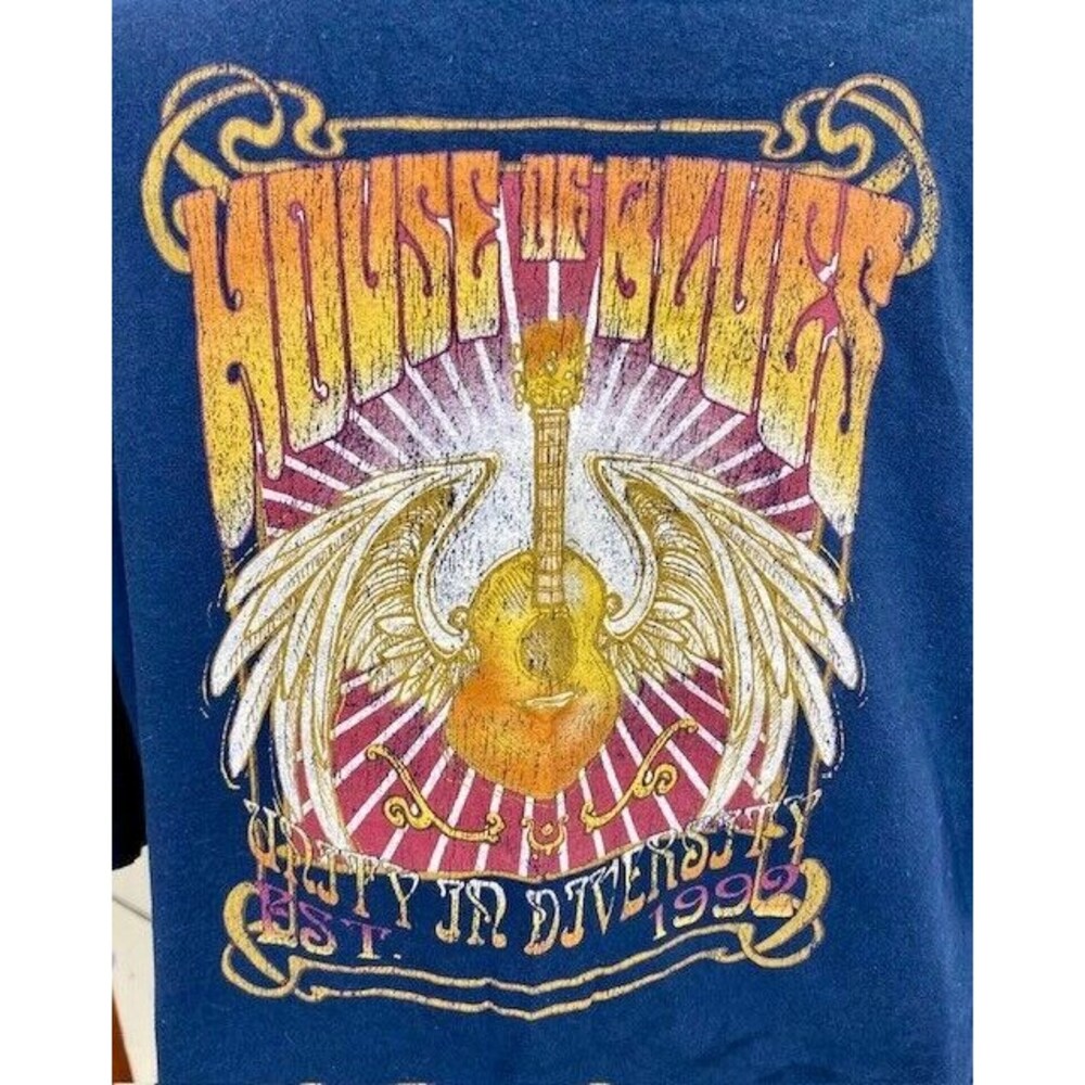 House of Blues Orlando Unity in Diversity Navy Blue Short Sleeve T-Shirt Size XL